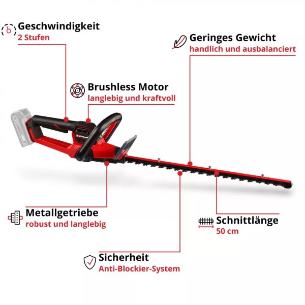 Фото - Кущоріз акумуляторний Einhell Professional GP-CH 18/50 Li BL - Solo 18В без АКБ та ЗП (3410950)